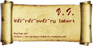 Vörösváry Imbert névjegykártya